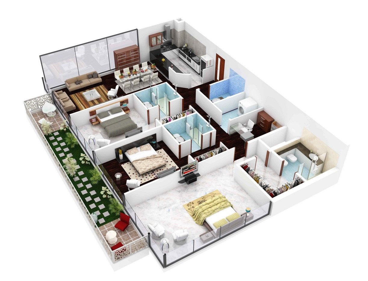 Best ideas about 3 Bedroom Floor Plans
. Save or Pin 3 Bedroom Apartment House Plans Now.