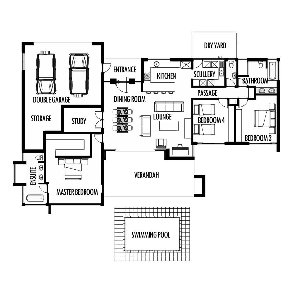 Best ideas about 3 Bedroom House Floor Plans
. Save or Pin 3 Bedroom 285m2 [FLOOR PLAN ONLY] – HousePlansHQ Now.