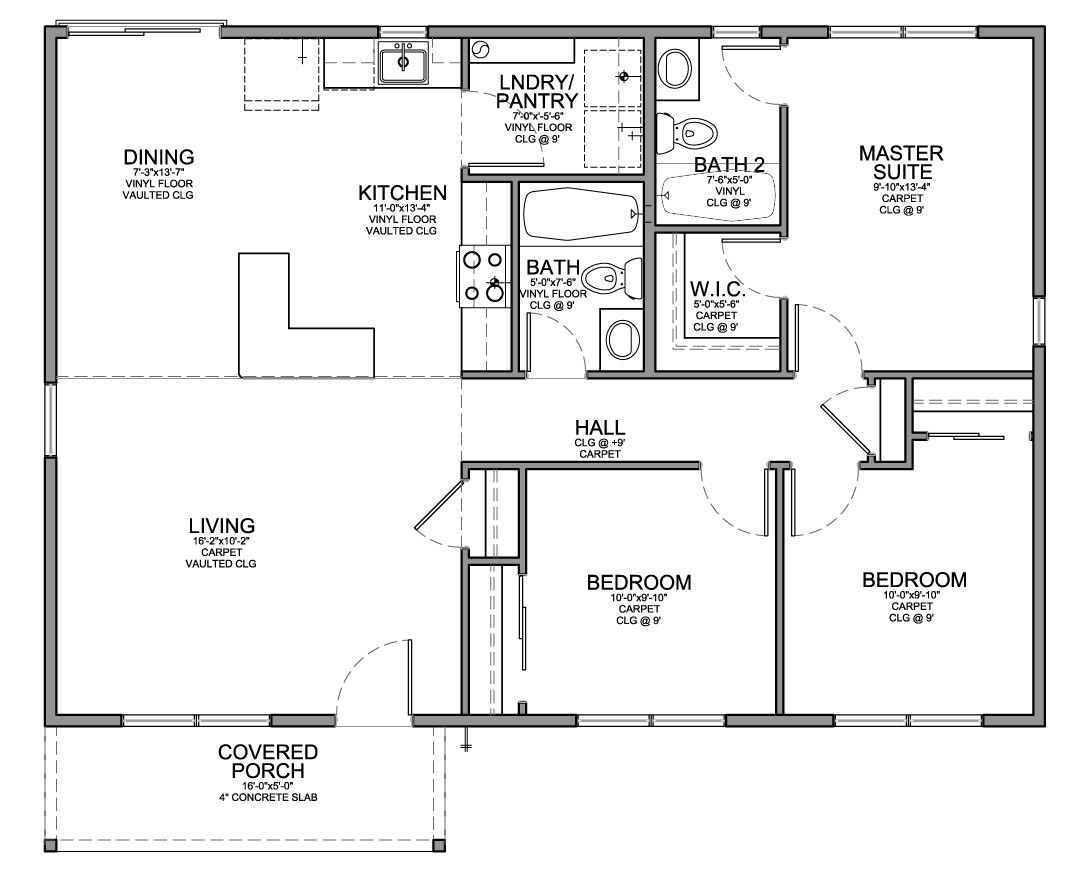 Best ideas about 3 Bedroom House Floor Plans
. Save or Pin Floor Plan for Affordable 1 100 sf House with 3 Bedrooms Now.