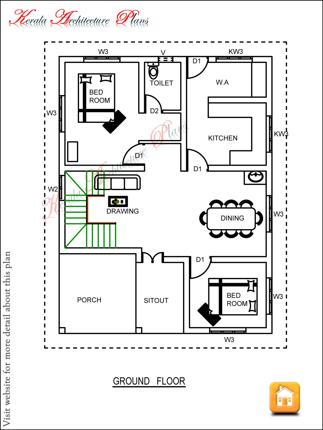 Best ideas about 3 Bedroom House Floor Plans
. Save or Pin THREE BEDROOM HOUSE PLAN ARCHITECTURE KERALA Now.