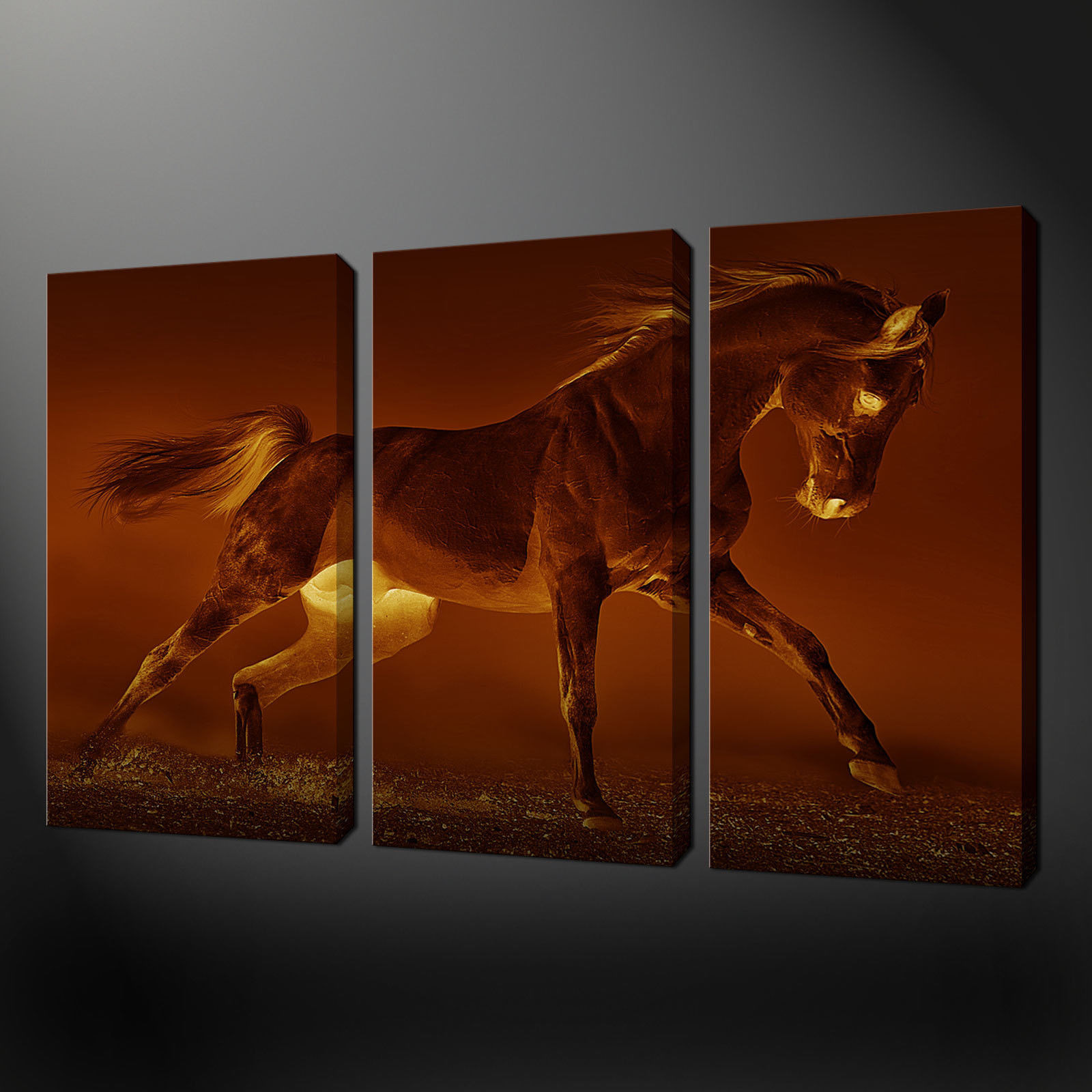 Best ideas about 3 Panel Wall Art . Save or Pin SEPIA HORSE 3 PANEL SPLIT CANVAS WALL ART PICTURES PRINTS Now.