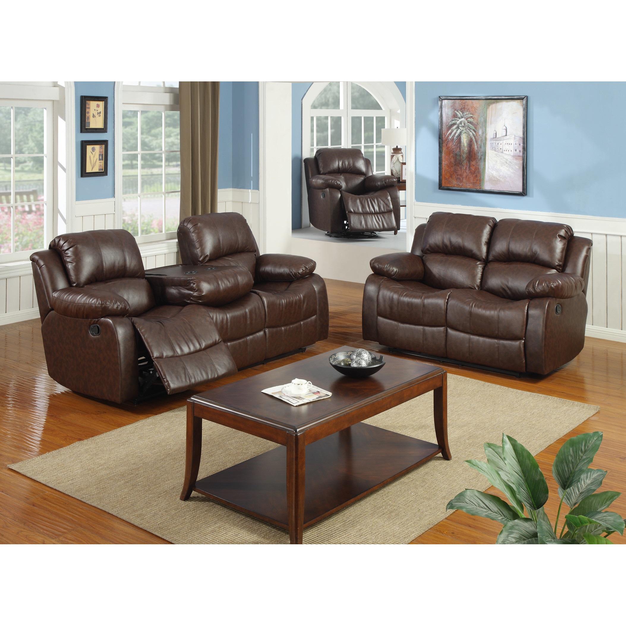Best ideas about 3 Piece Living Room Set
. Save or Pin Best Quality Furniture Bonded Leather 3 Piece Recliner Now.