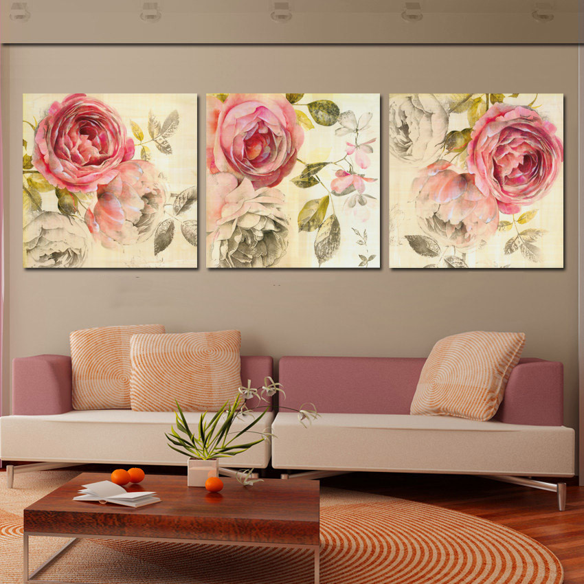 Best ideas about 3 Piece Wall Art
. Save or Pin 3 Piece Wall Art Painting Classic Flower Rose Canvas Now.