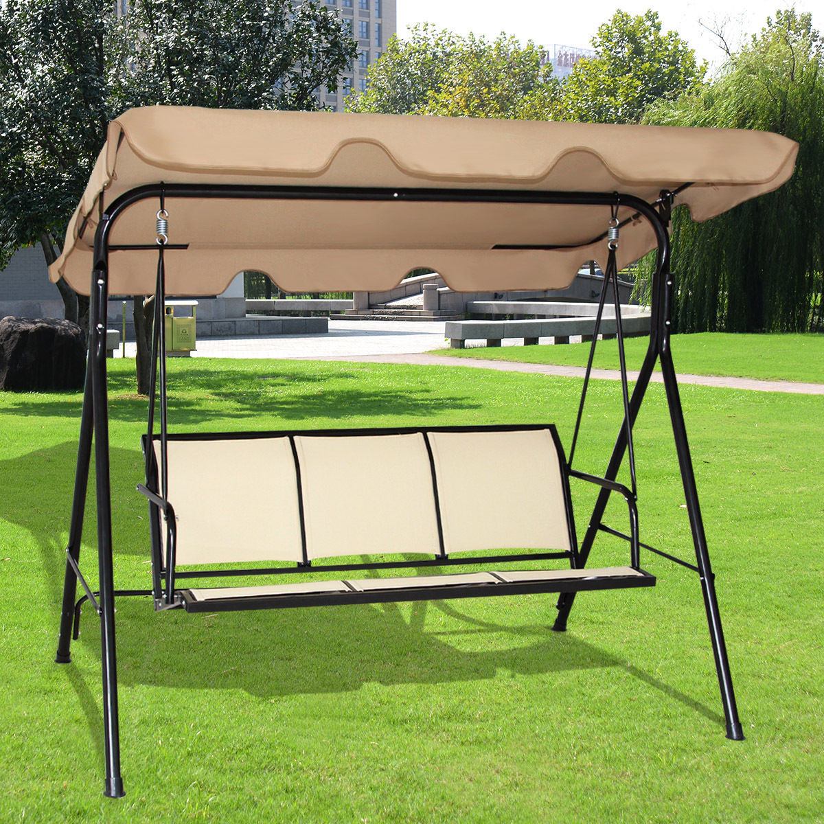 Best ideas about 3Person Patio Swing
. Save or Pin Costway Outdoor Patio Swing Canopy 3 Person Canopy Swing Now.