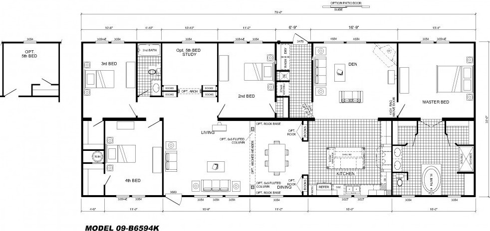 Best ideas about 4 Bedroom Mobile Homes
. Save or Pin 4 Bedroom Floor Plan B 6594 Hawks Homes Now.