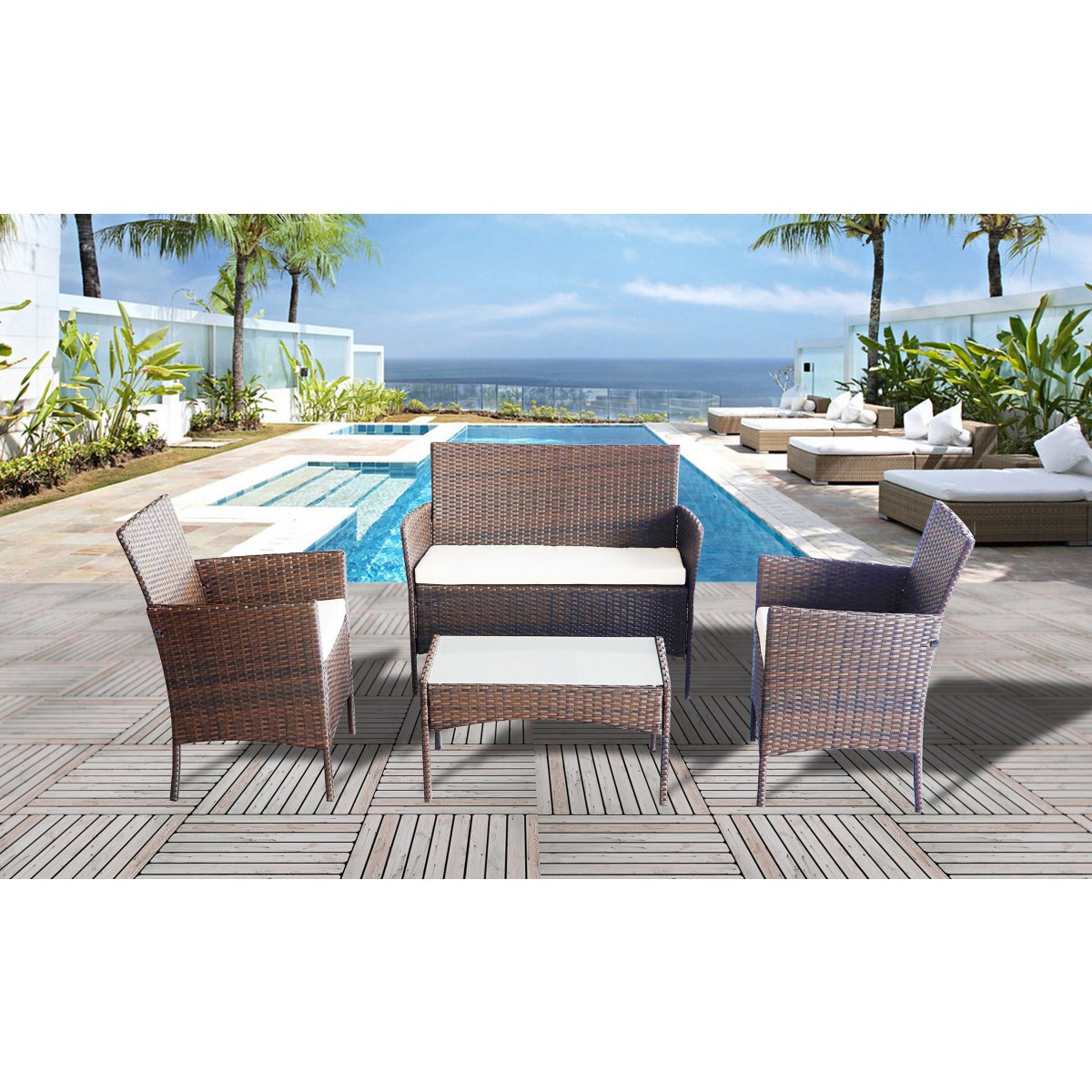 Best ideas about 4 Piece Patio Set
. Save or Pin 4 piece Outdoor Rattan Patio Furniture Set Now.