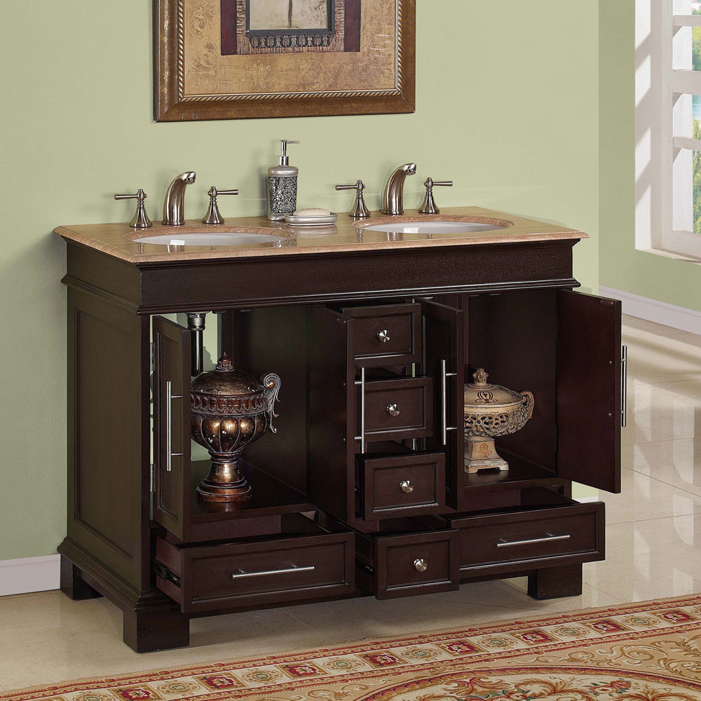 Best ideas about 48 Bathroom Vanity
. Save or Pin Silkroad Exclusive Sally 48" Double Bathroom Vanity Set Now.