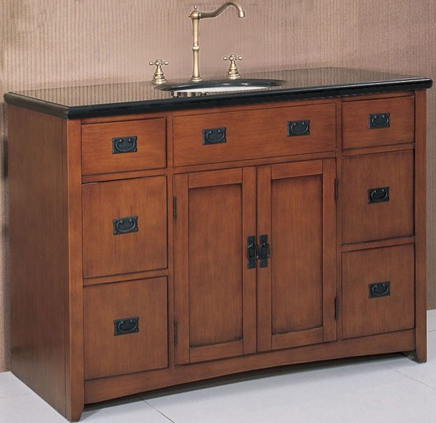 Best ideas about 48 Inch Bathroom Vanity
. Save or Pin 48 Inch Wide Mission Style Single Sink Vanity in Spice Oak Now.