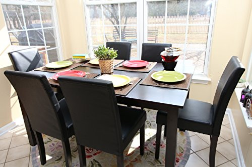 Best ideas about 6 Person Dining Table
. Save or Pin 7 pc Black Leather 6 Person Table and Chairs Brown Dining Now.