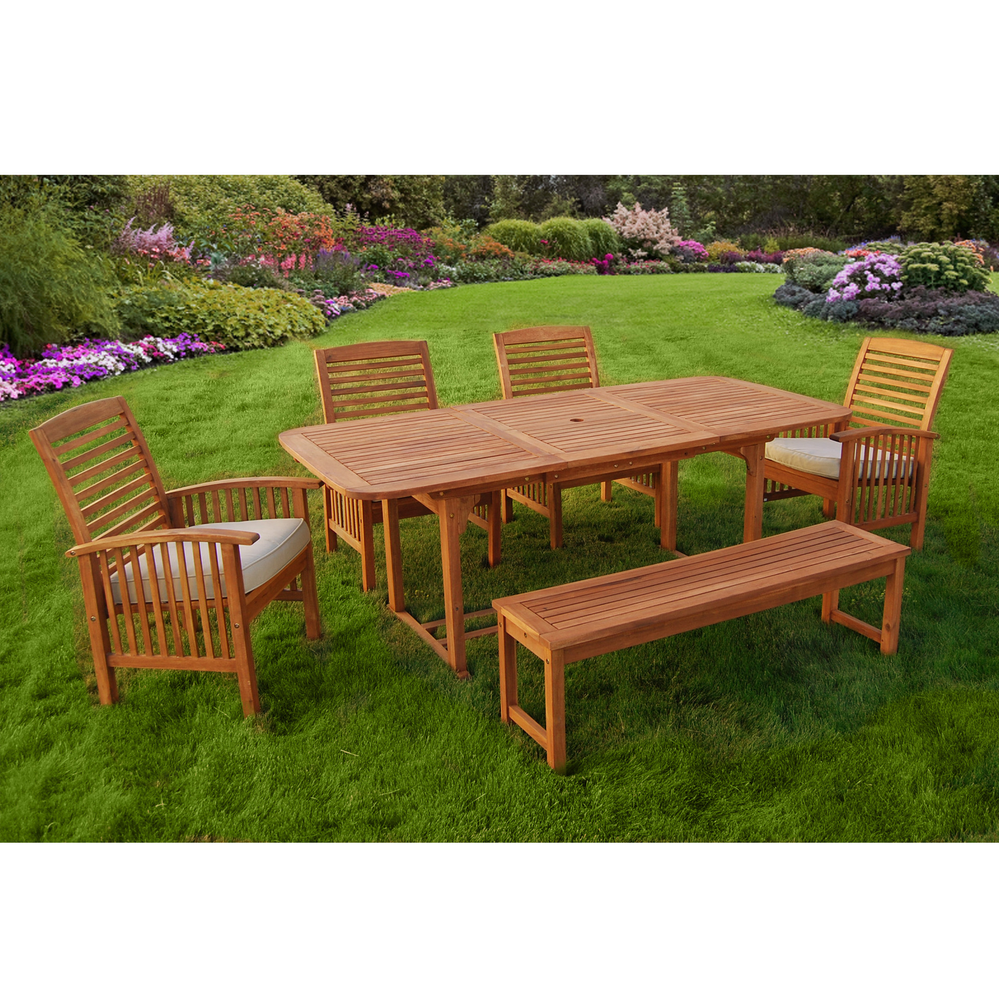 Best ideas about 6 Piece Patio Sets
. Save or Pin Walker Edison 6 Piece Acacia Wood Patio Dining Set with Now.