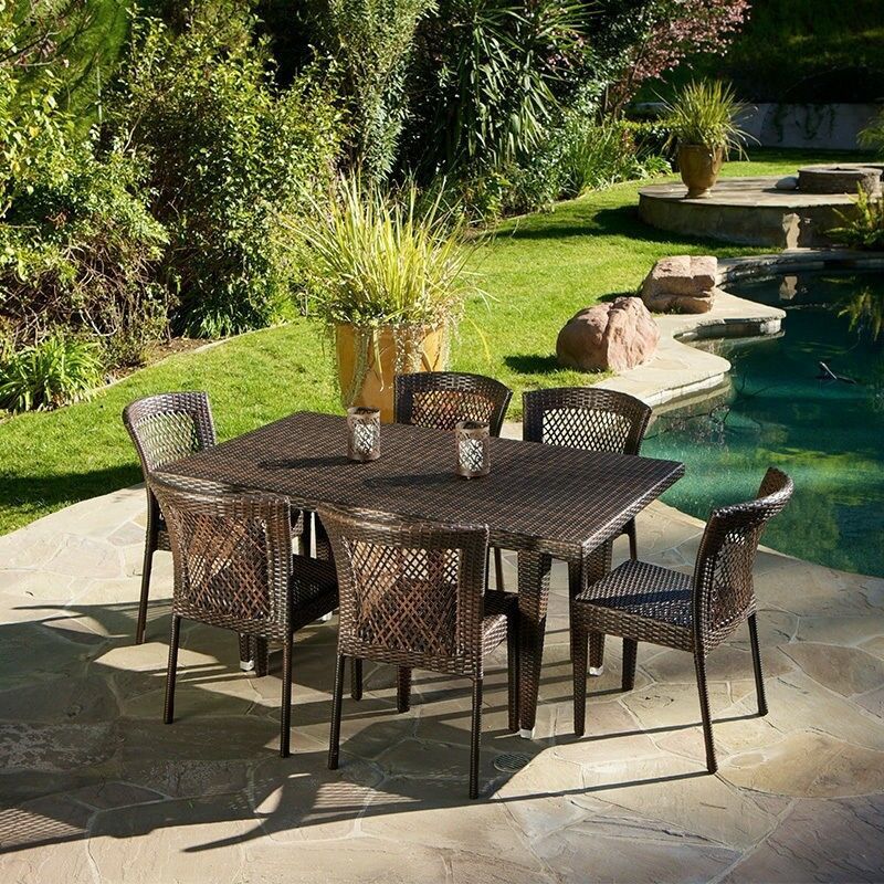 Best ideas about 7 Piece Patio Set
. Save or Pin 7 Piece Outdoor Patio Furniture Brown All Weather Wicker Now.