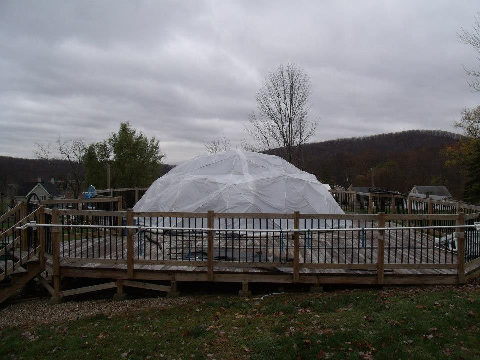 above ground swimming pool dome