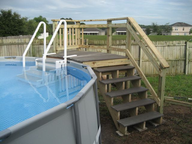 Best ideas about Above Ground Pool Steps For Decks
. Save or Pin My Intex 16x48 with custom deck and stairs Now.