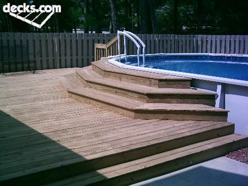 Best ideas about Above Ground Pool Steps For Decks
. Save or Pin could we surround THIS deck with a rail and steps for Now.