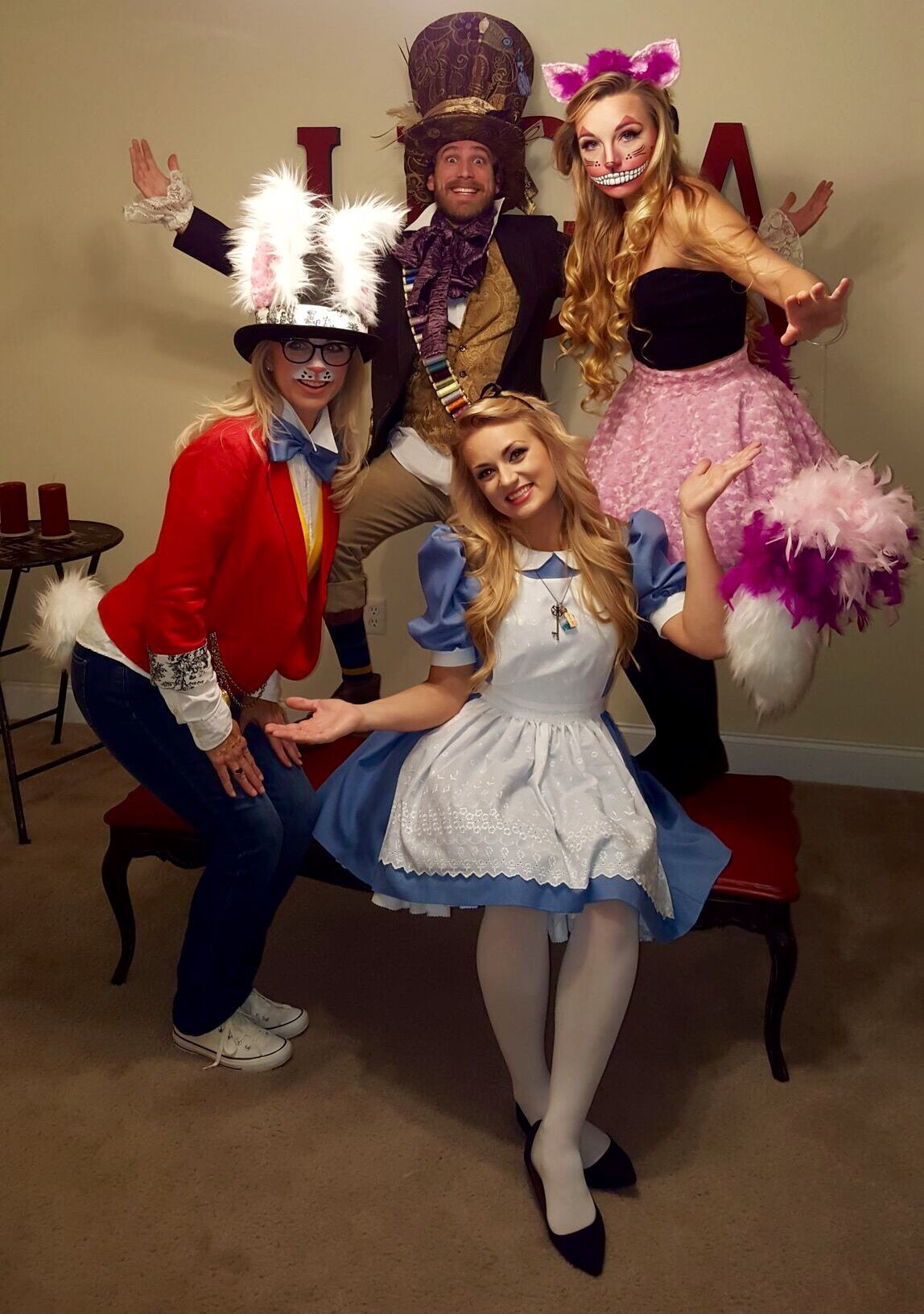 Best ideas about Alice And Wonderland DIY Costume
. Save or Pin Bunny mad hatter Cheshire Cat and Alice in wonderland Now.