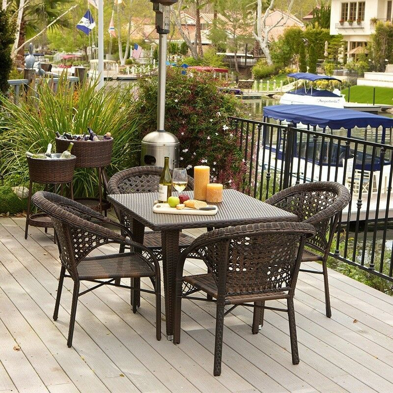 Best ideas about All Weather Patio Furniture
. Save or Pin 5 Piece Set Outdoor Patio Furniture Brown All weather Now.