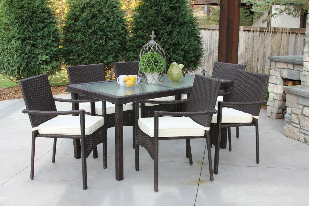 Best ideas about All Weather Patio Furniture
. Save or Pin 7PC Baker Outdoor All Weather Wicker Rattan Table Patio Now.