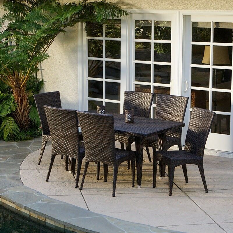 Best ideas about All Weather Patio Furniture
. Save or Pin 7 Piece Outdoor Patio Furniture Brown All weather Wicker Now.