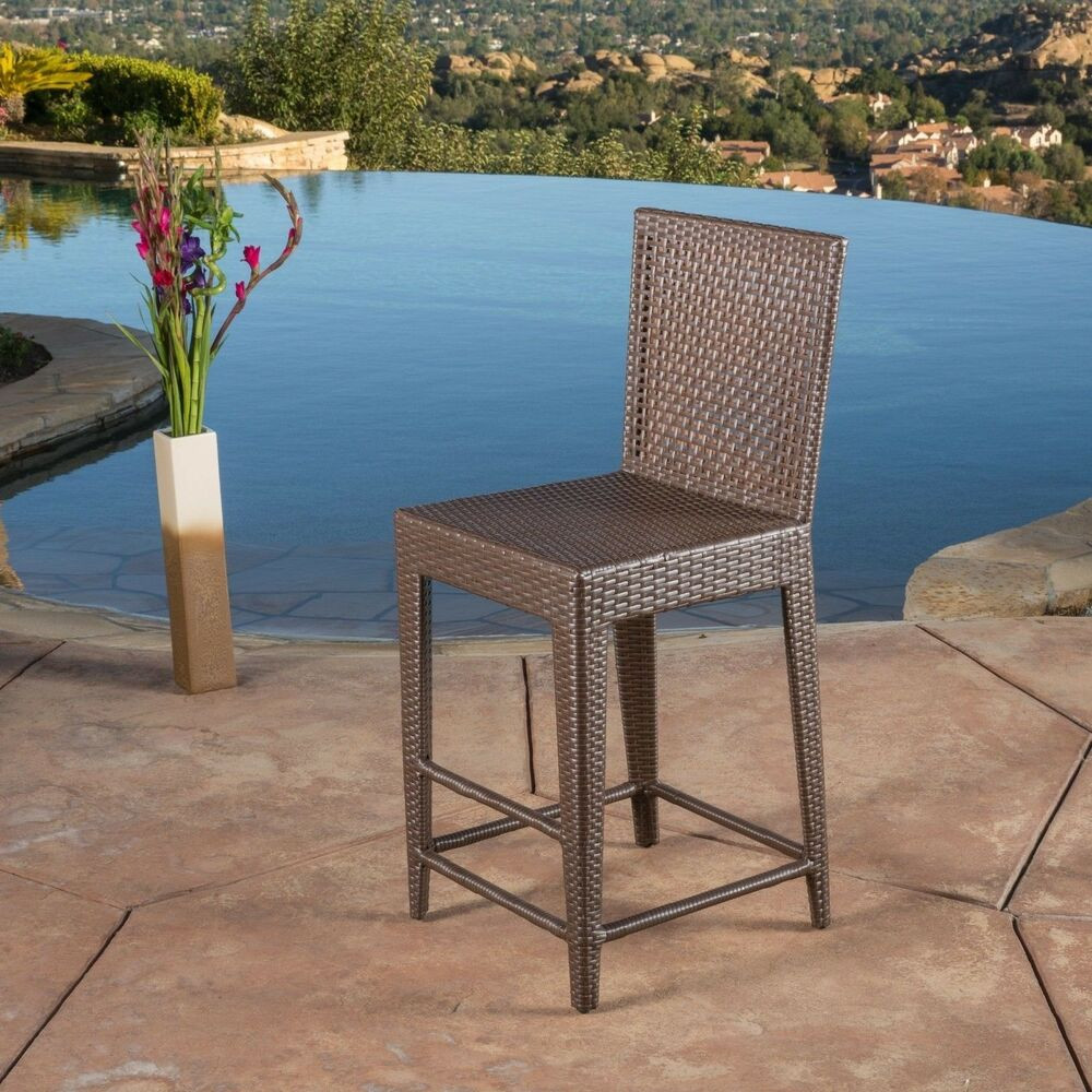 Best ideas about All Weather Patio Furniture
. Save or Pin Outdoor Patio Furniture All weather Brown Wicker Barstool Now.
