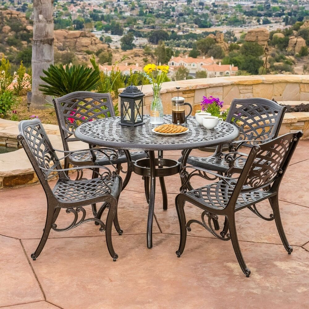 Best ideas about Aluminum Patio Furniture
. Save or Pin Outdoor Patio Furniture 5pcs Bronze Cast Aluminum Dining Now.