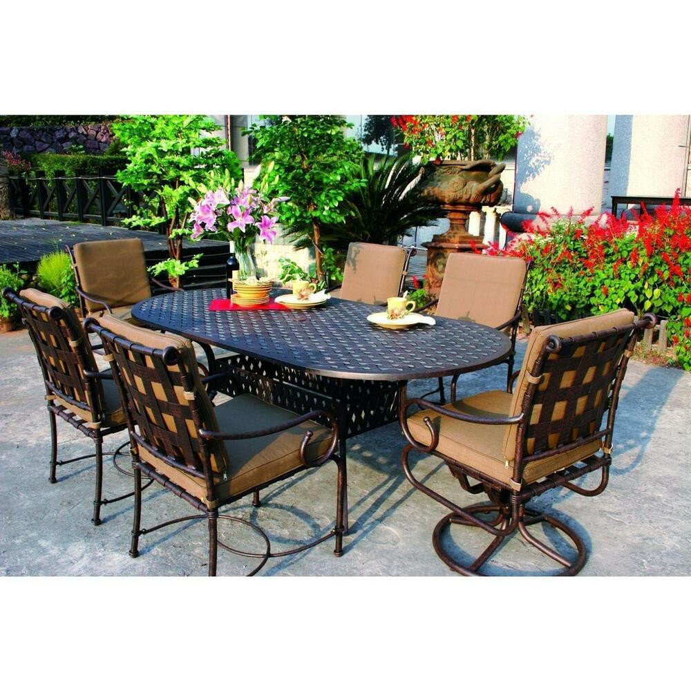 Best ideas about Aluminum Patio Furniture
. Save or Pin Cast aluminum Patio Furniture 7 pc set w 84" oval table Now.