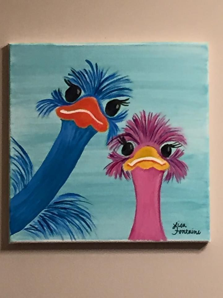 Best ideas about Animal Painting Ideas
. Save or Pin Acrylic Painting on Canvas by Lisa Fontaine Ostriches Now.