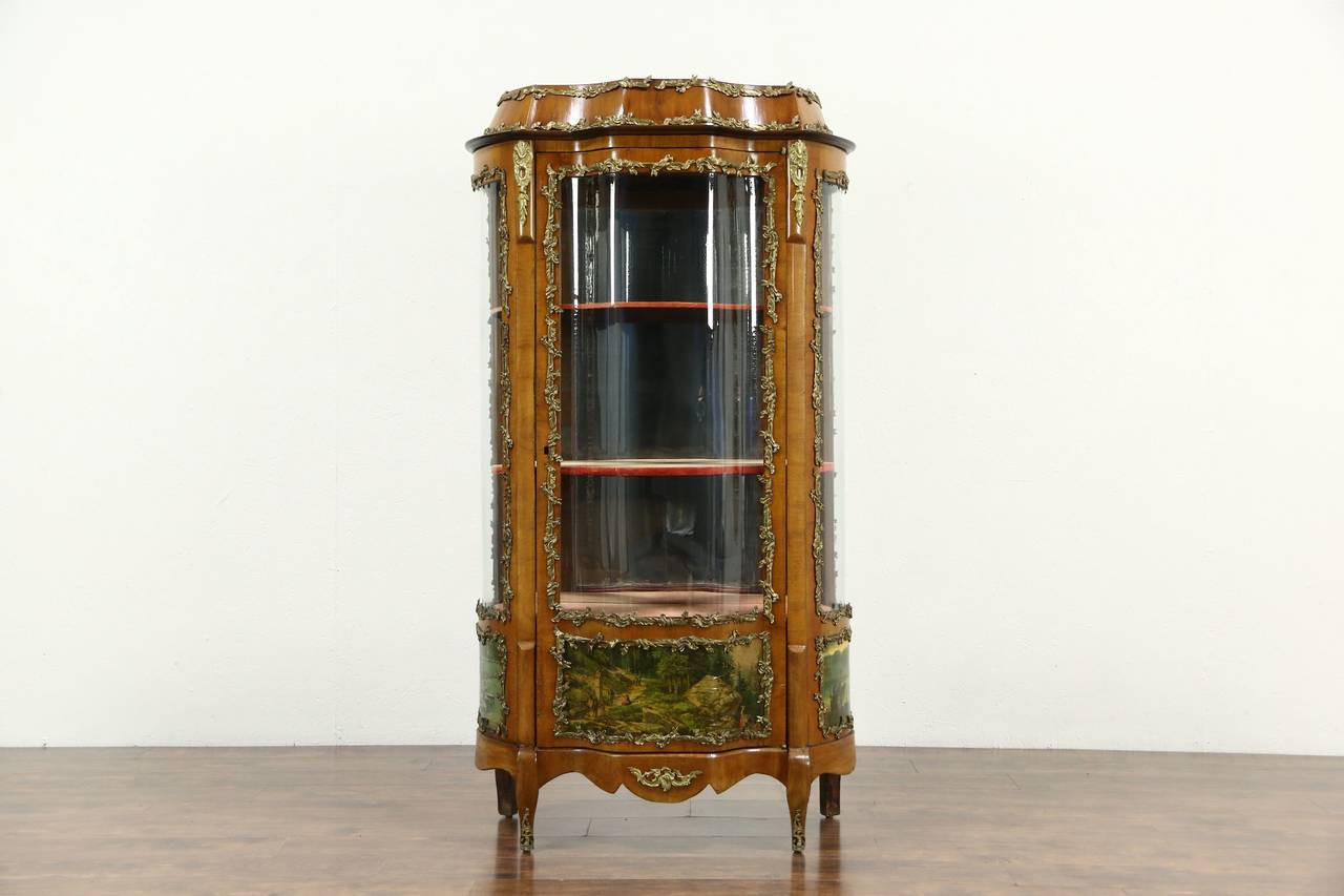 Best ideas about Antique Curio Cabinet
. Save or Pin Curved Glass 1900 Antique Curio China Cabinet Scenes Now.
