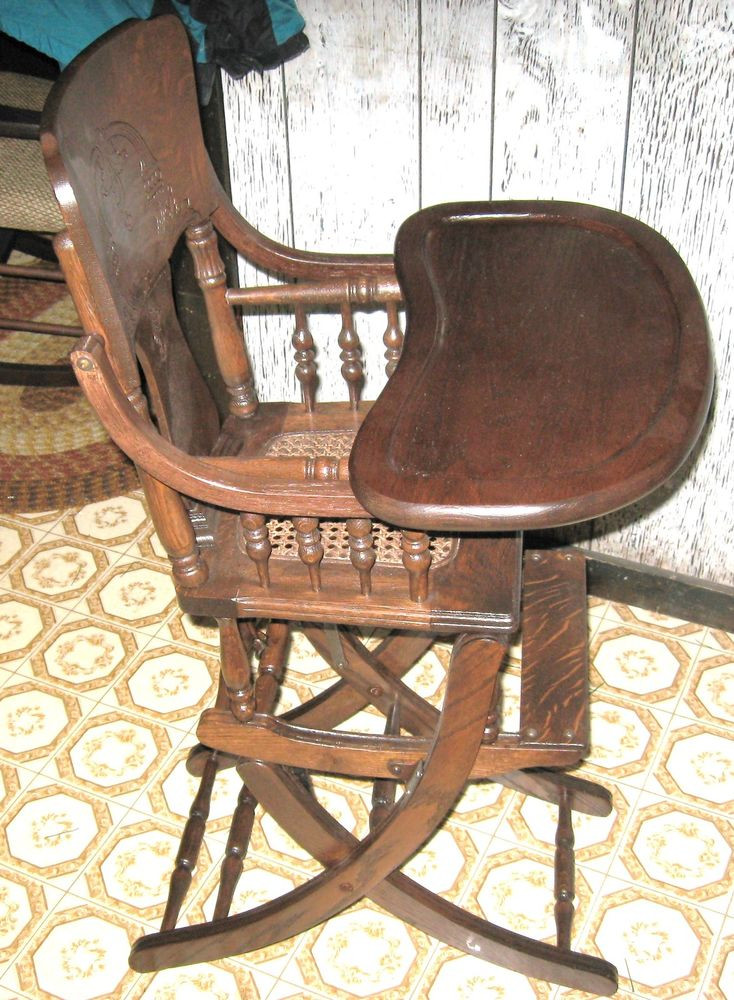 Best ideas about Antique High Chair
. Save or Pin Antique High Chair Rocker cane seat Childs Made in USA Now.