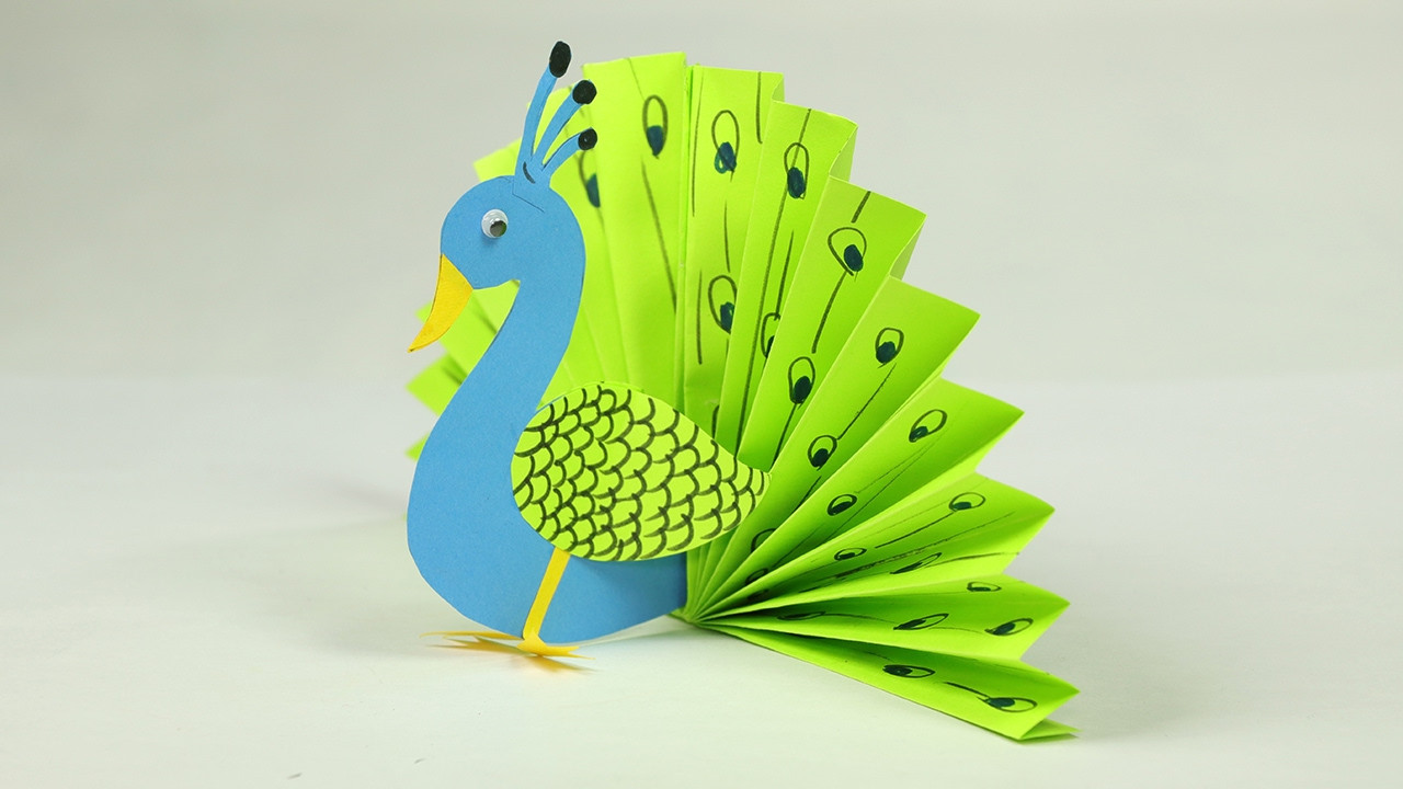 Best ideas about Art And Crafts For Kids
. Save or Pin Paper Crafts for Kids Easy Blue and Neon Peacock With Now.