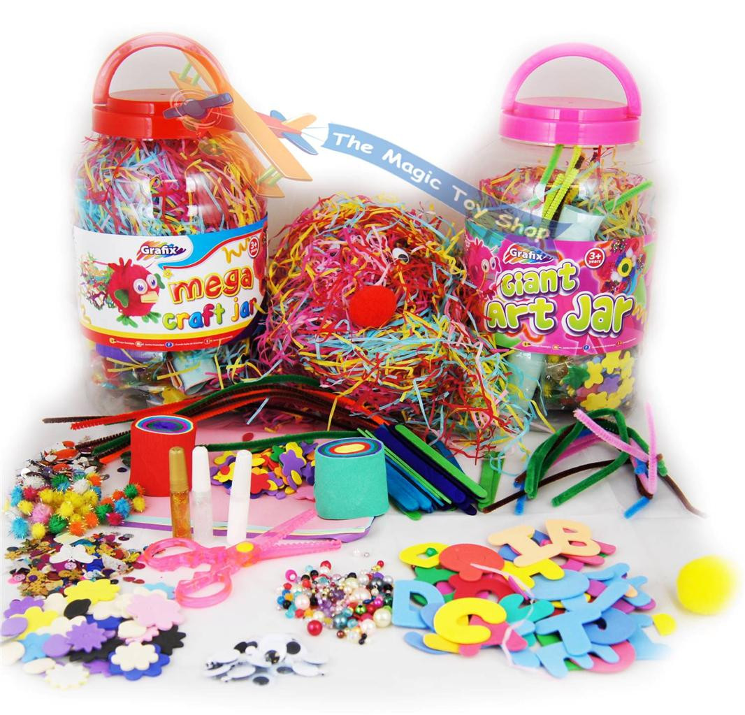 Best ideas about Arts And Crafts Sets For Kids
. Save or Pin Childrens Kids Mega Craft Jar Giant Art Set Pom Poms Beads Now.
