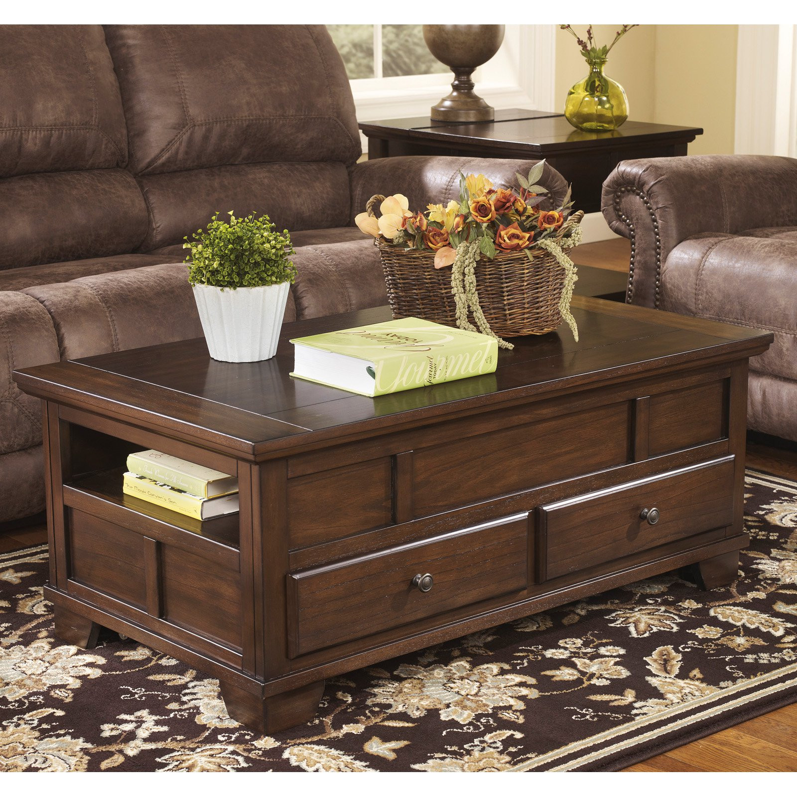 Best ideas about Ashley Coffee Table
. Save or Pin Signature Design By Ashley Gately Brown Lift Top Cocktail Now.