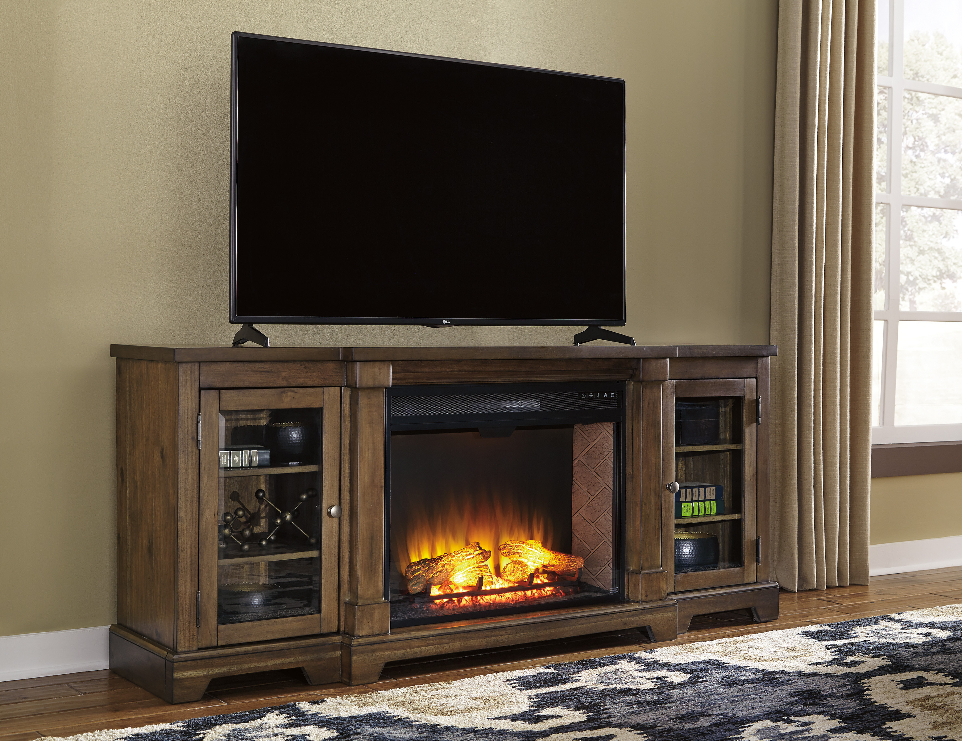 Best ideas about Ashley Fireplace Tv Stand
. Save or Pin Ashley W719 Flynter XL TV Stand w Fireplace Option Now.