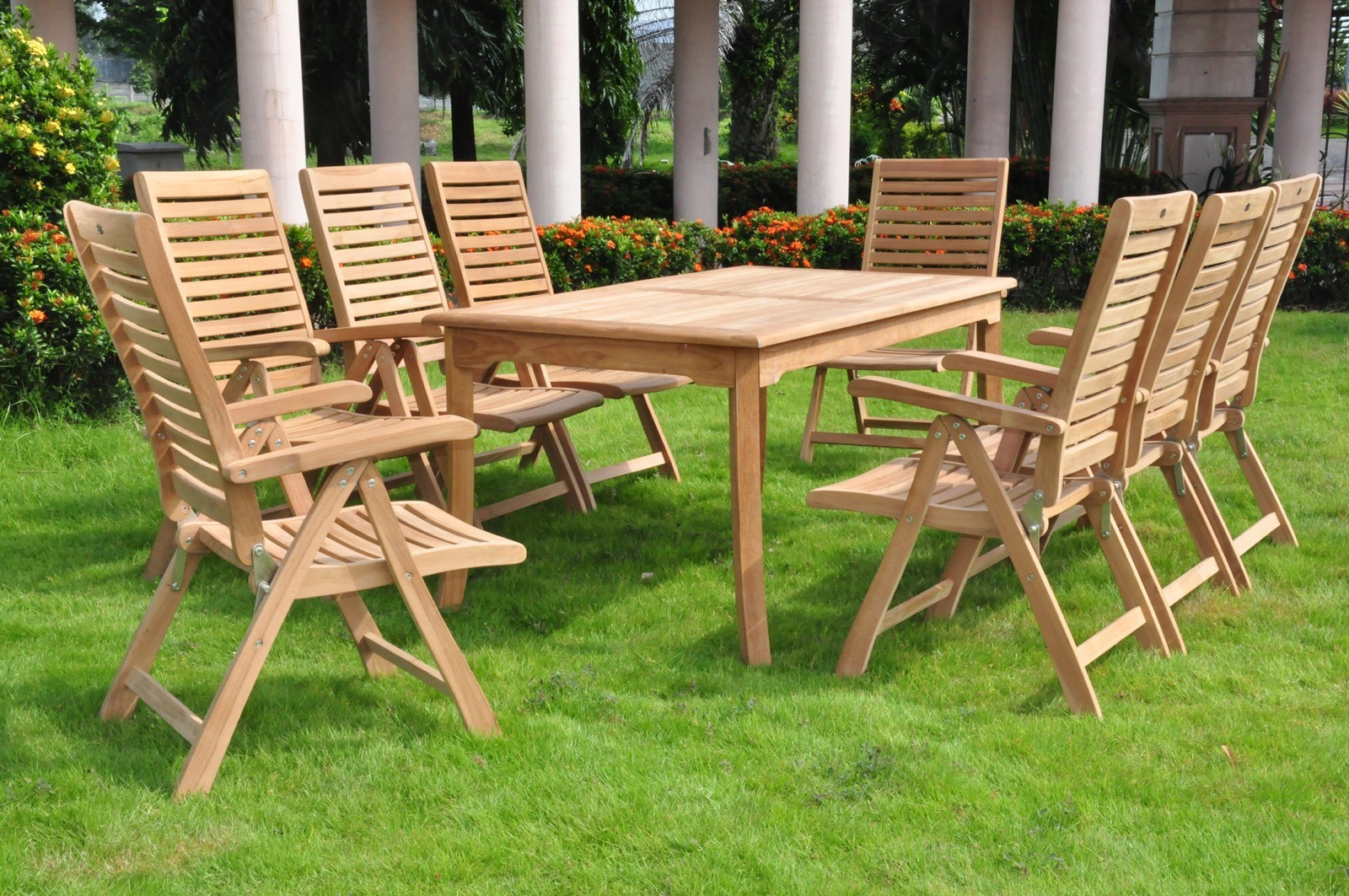 Best ideas about Ashley Patio Furniture
. Save or Pin 9 PC TEAK FOLDING GARDEN OUTDOOR PATIO FURNITURE ASHLEY Now.