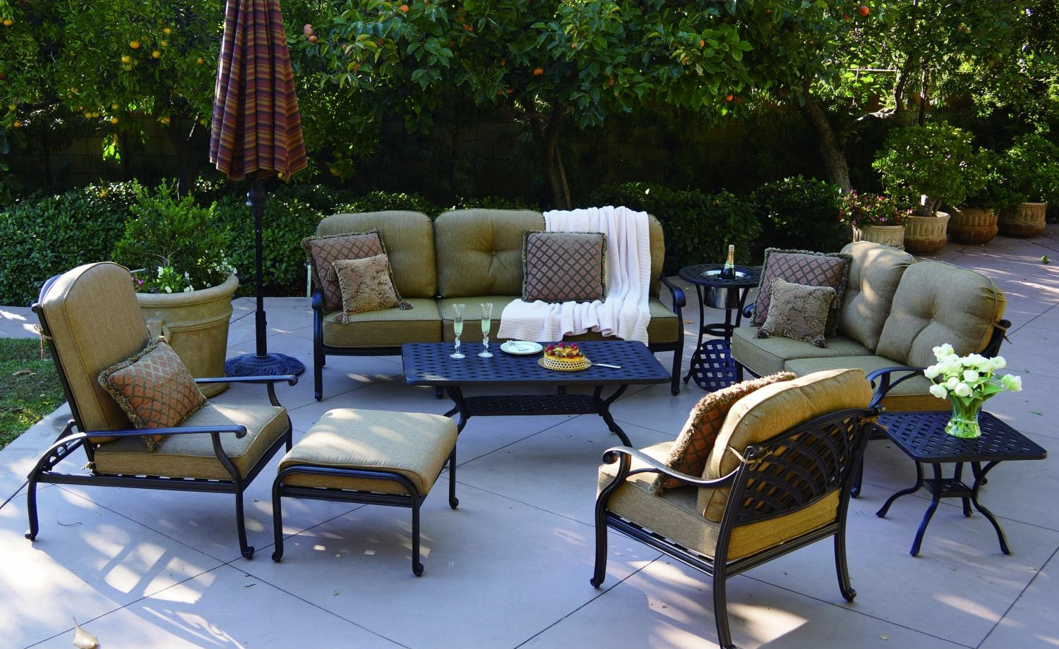 Best ideas about At Home Patio Furniture
. Save or Pin Patio Furniture Deep Seating Sofa Cast Aluminum Nassau Now.