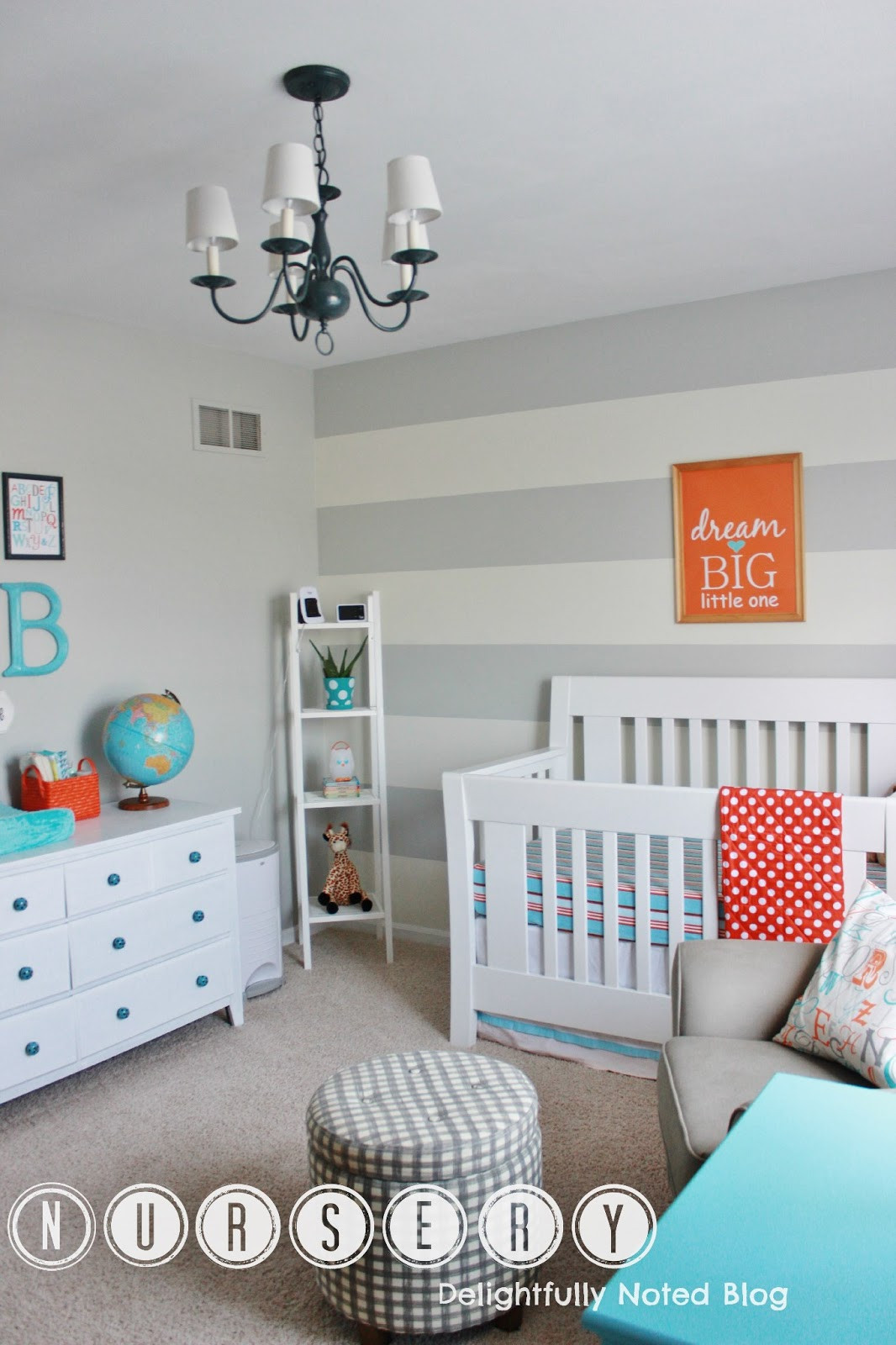 Best ideas about Baby Boy Room
. Save or Pin Finally Our Baby Boy s Aqua Orange & Grey Nursery Now.