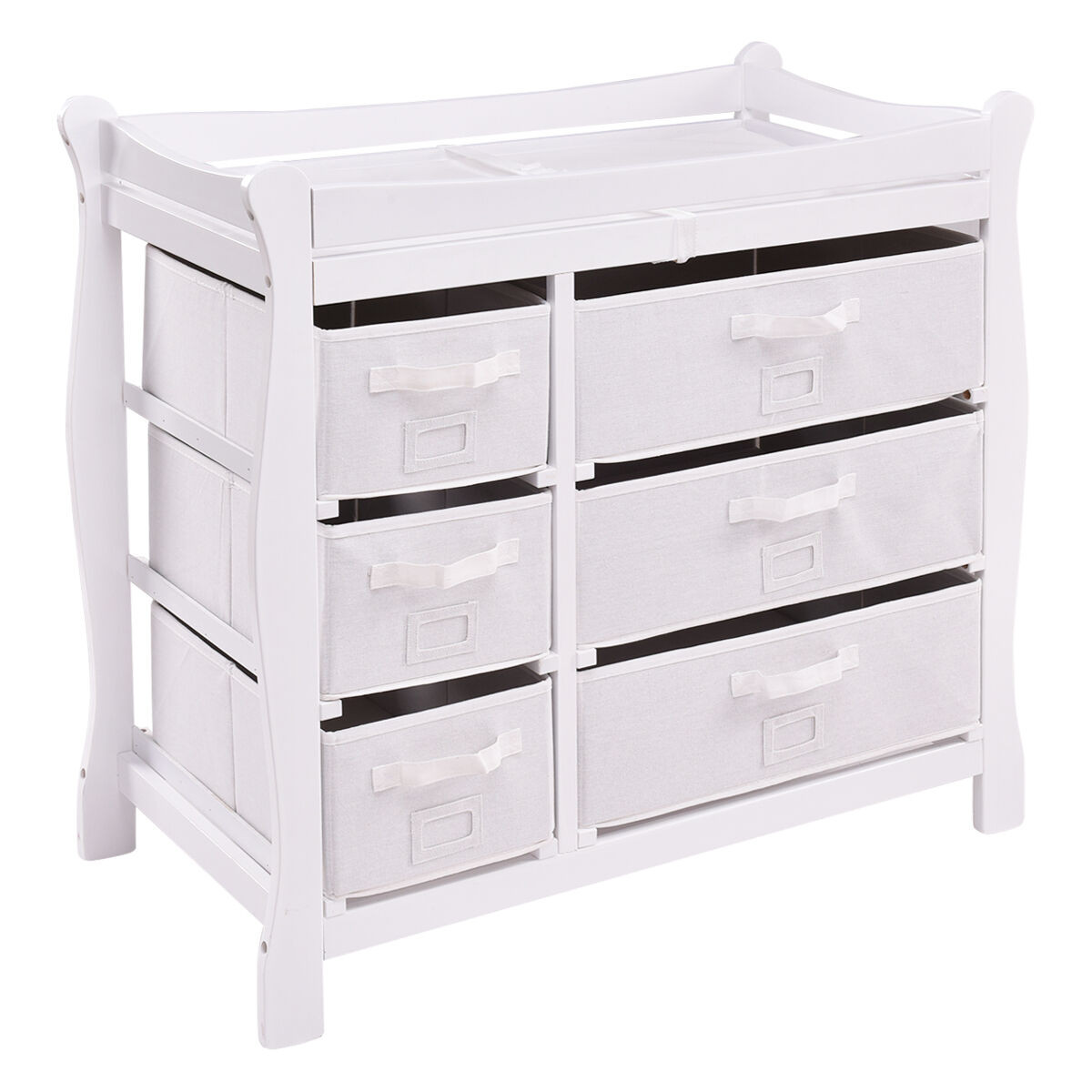 Best ideas about Baby Change Table With Drawers
. Save or Pin Black Sleigh Style Baby Changing Table Diaper 6 Basket Now.