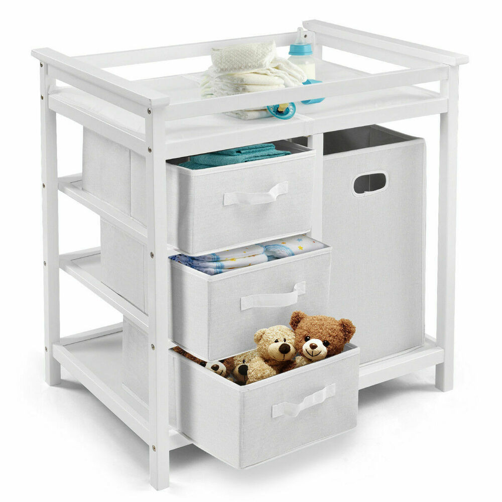 Best ideas about Baby Changing Table
. Save or Pin White Infant Baby Changing Table 3 Basket Hamper Diaper Now.