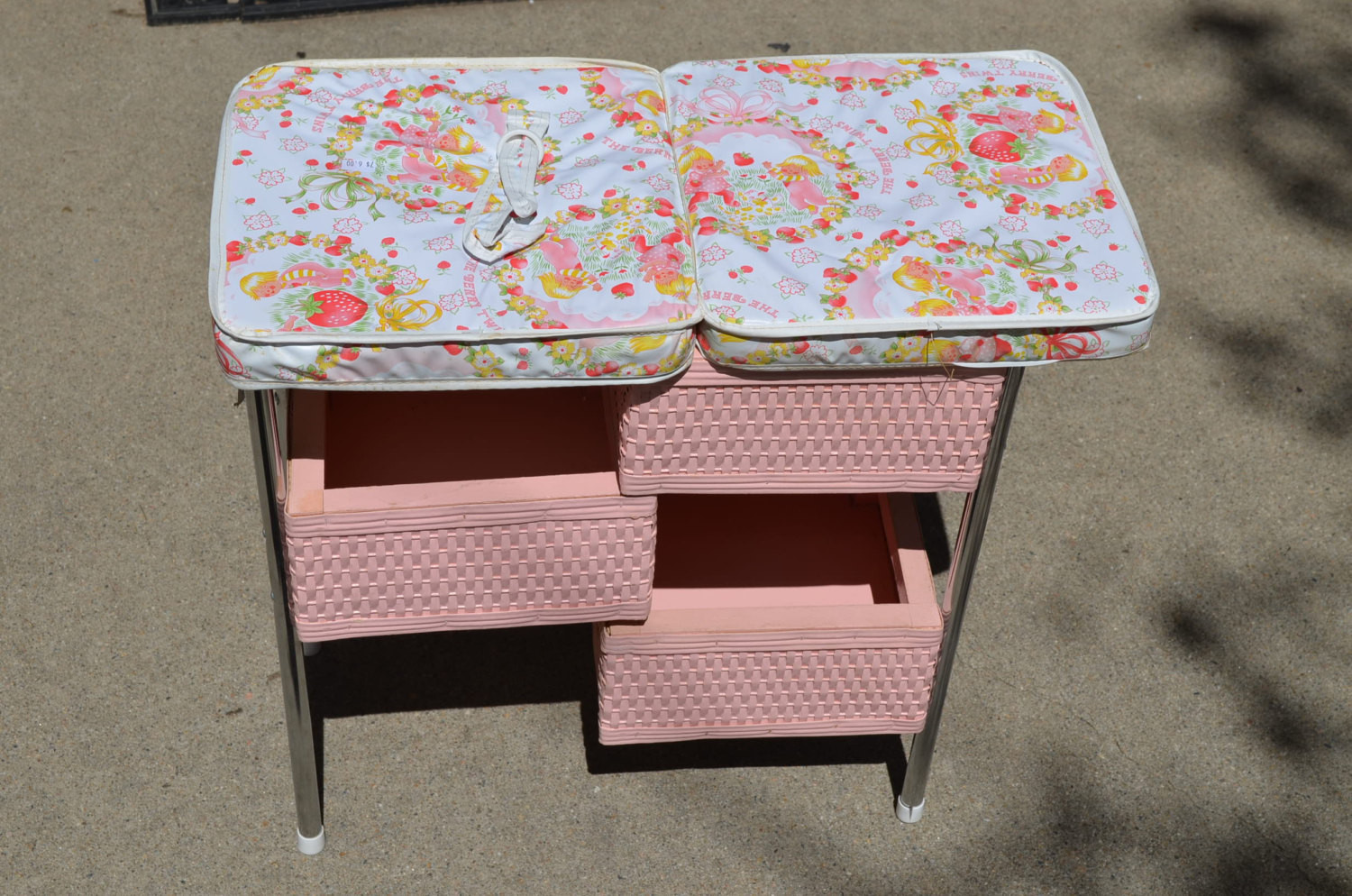 Best ideas about Baby Doll Changing Table
. Save or Pin Vintage 1960s Doll Changing Table Folding Pink Wicker Baskets Now.