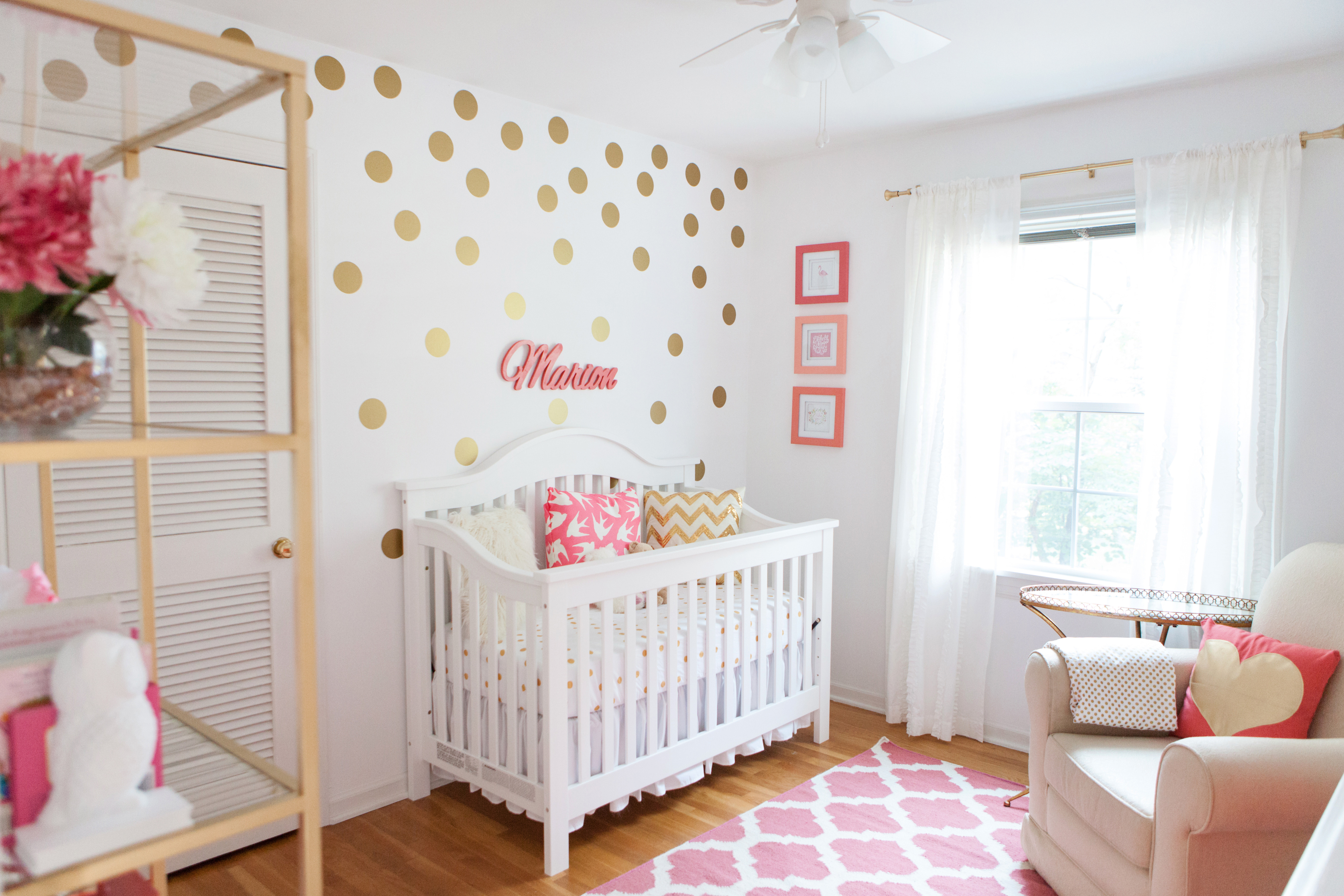 Best ideas about Baby Girl Bedroom Theme
. Save or Pin Marion s Coral and Gold Polka Dot Nursery Project Nursery Now.