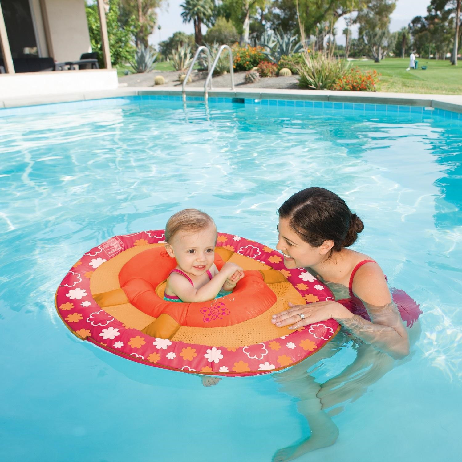 Best ideas about Baby Pool Floats
. Save or Pin 36" Pink Orange and White Flower Print Swimming Pool Step Now.