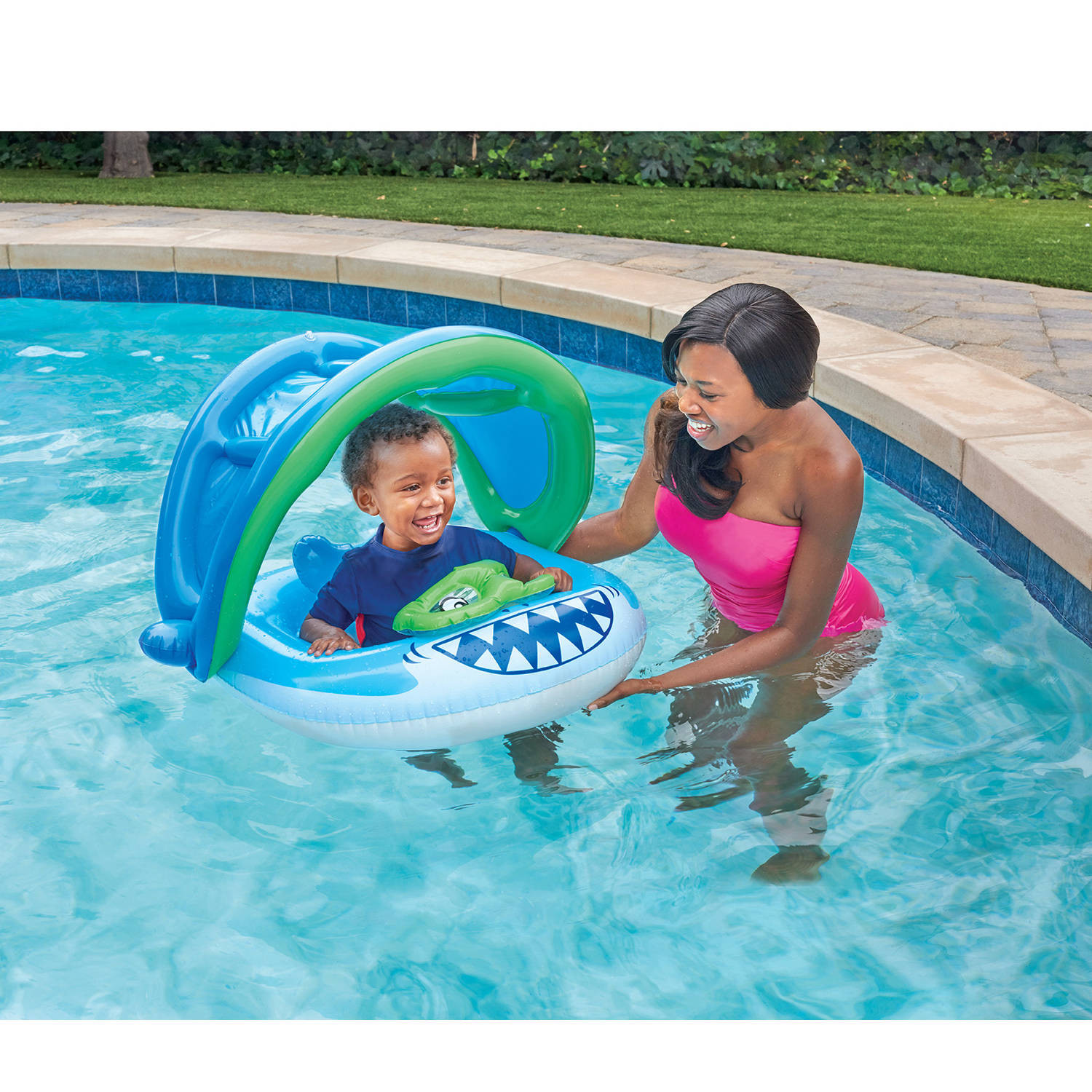 Best ideas about Baby Pool Floats
. Save or Pin Swim Ways Inflatable Blue Fish Sun Canopy Baby Boat Infant Now.