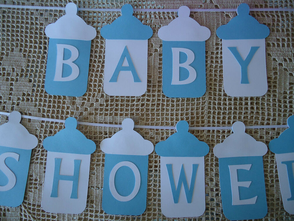 Best ideas about Baby Shower Banner DIY
. Save or Pin BABY SHOWER Bunting Banner Flags Garland Blue White Baby Now.