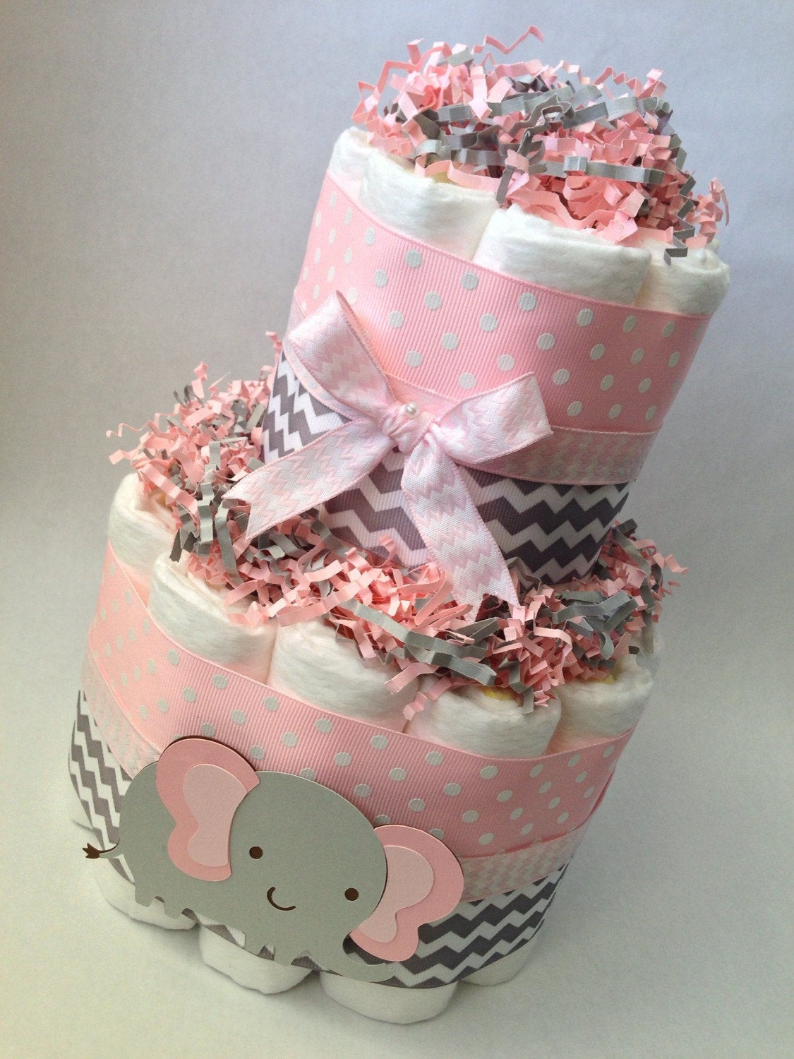 Best ideas about Baby Shower Centerpieces DIY
. Save or Pin Pink and Grey Elephant Diaper Cake Baby Shower Centerpiece Now.