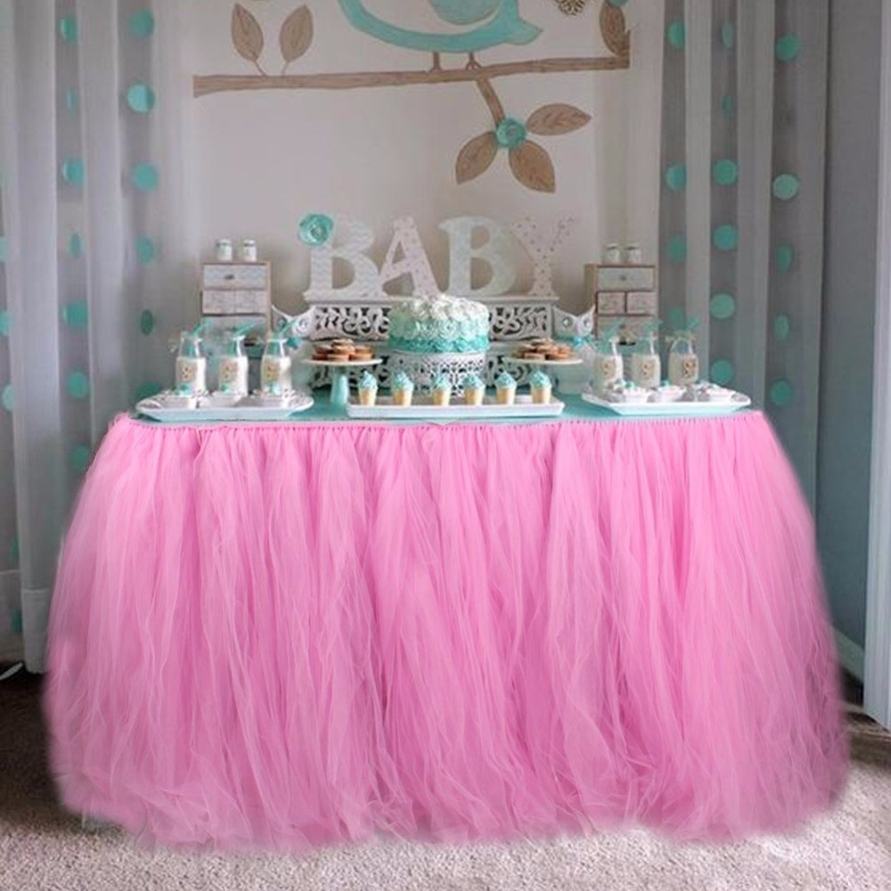 Best ideas about Baby Shower Table Decoration
. Save or Pin Baby Shower Table Decorations 100 80CM Tulle Table Skirt Now.
