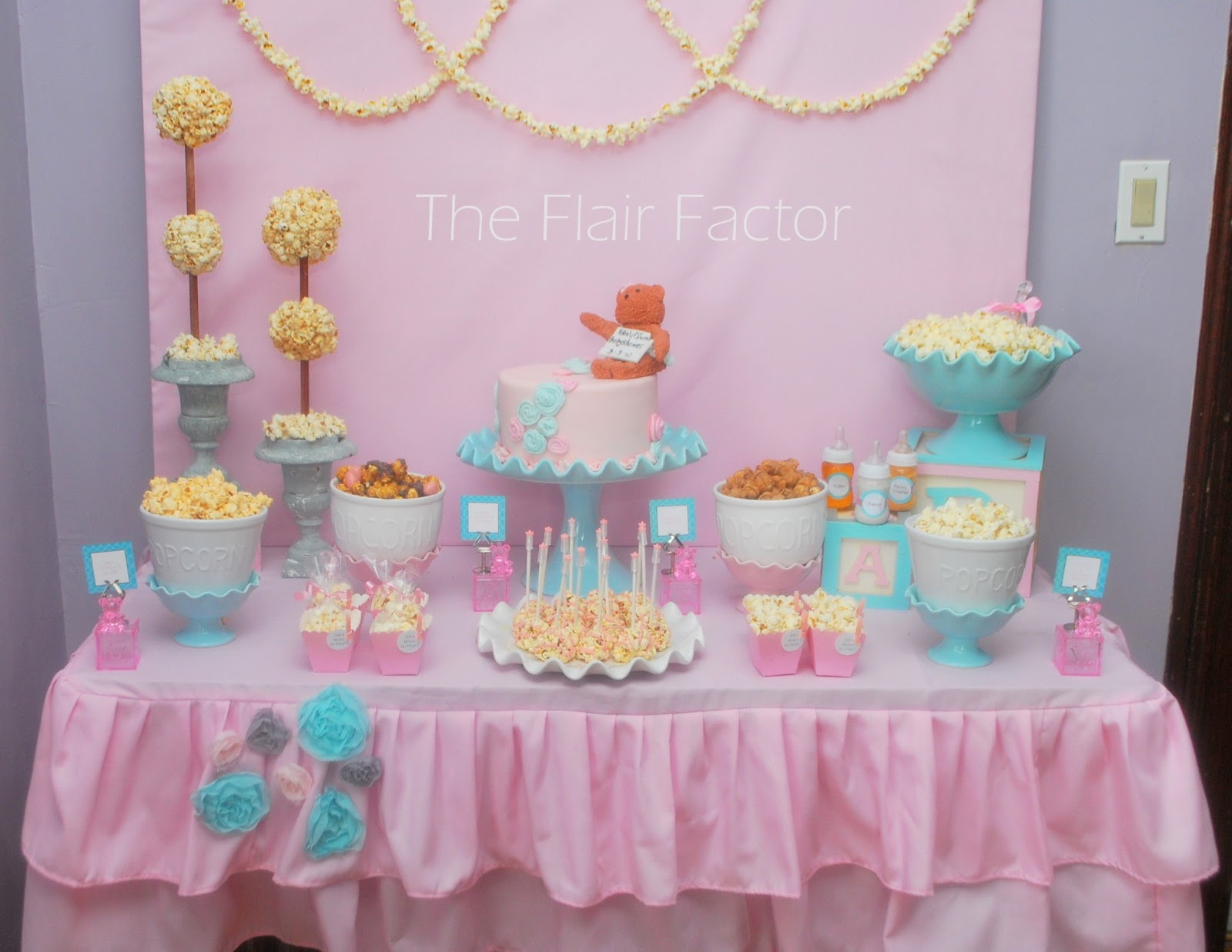 Best ideas about Baby Shower Table Decoration
. Save or Pin Fête Fanatic Baby Shower Popcorn Buffet Now.