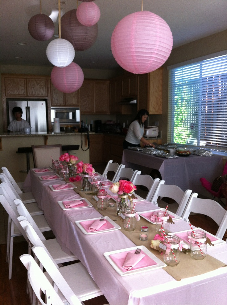 Best ideas about Baby Shower Table Setup
. Save or Pin juna s baby shower table setting theme pink tan white Now.