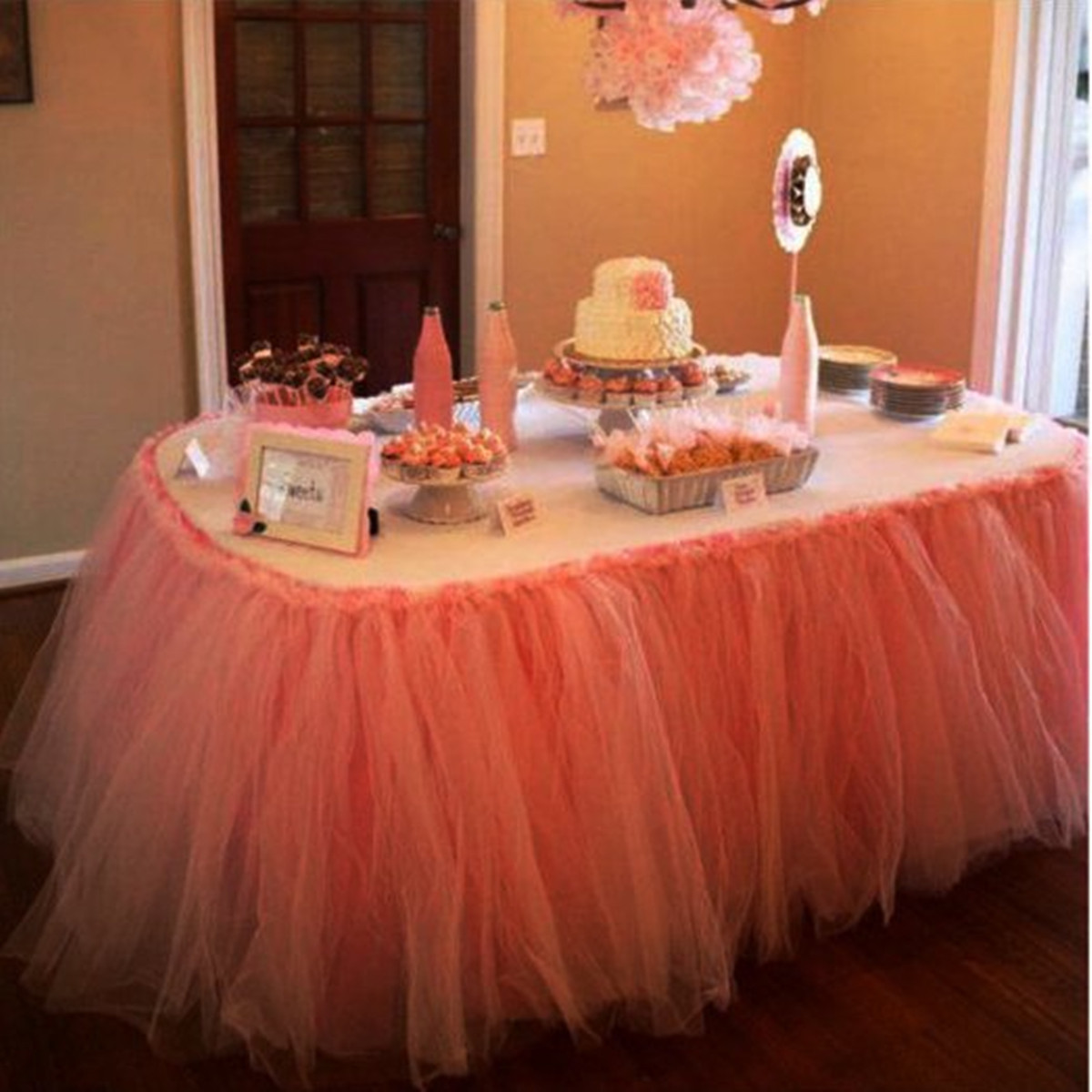 Best ideas about Baby Shower Table Ware
. Save or Pin Pink 80 100cm Tulle Tutu Table Skirt Wedding Birthday Baby Now.