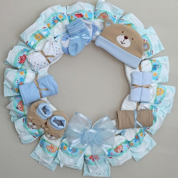 Best ideas about Baby Shower Wreath DIY
. Save or Pin Items similar to Premium Diaper Wreath CUSTOM Medium Now.
