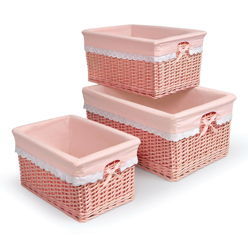 Best ideas about Baby Storage Baskets
. Save or Pin Badger Basket Coral Nursery Baskets Set 3 Organize Baby Now.