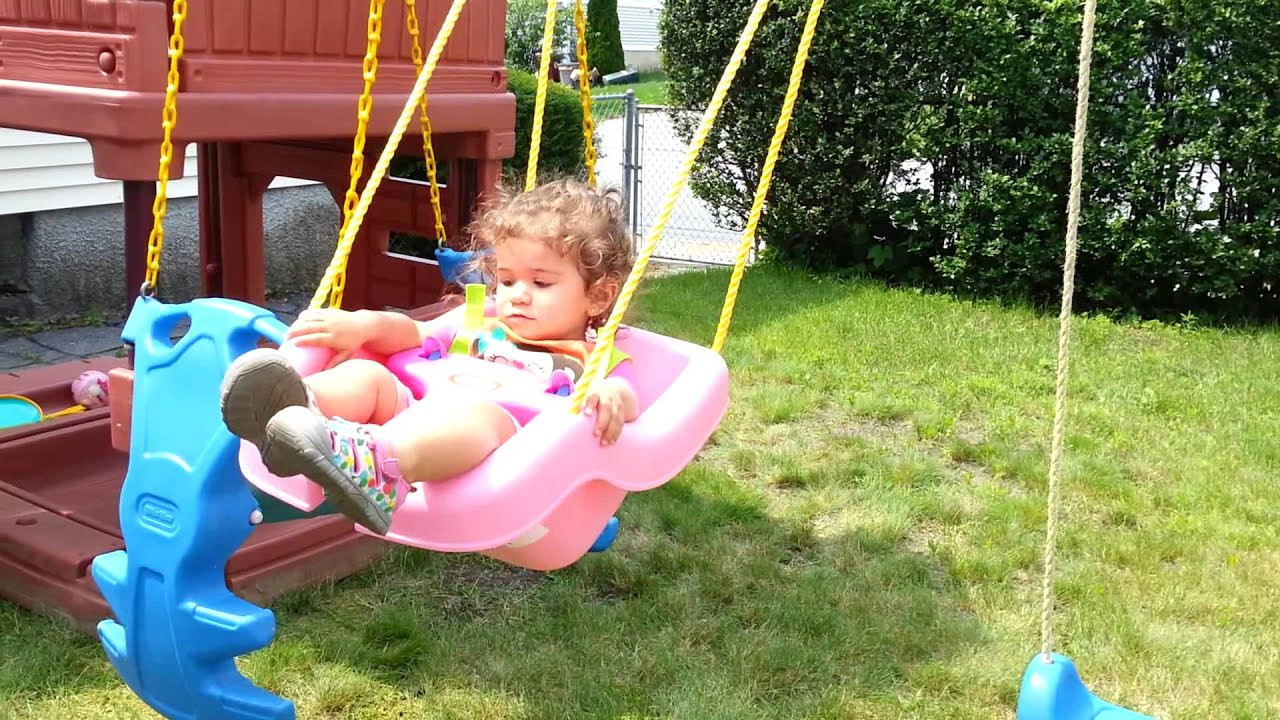 Best ideas about Baby Swing Set
. Save or Pin My baby playing with her Little Tykes Swing set Now.
